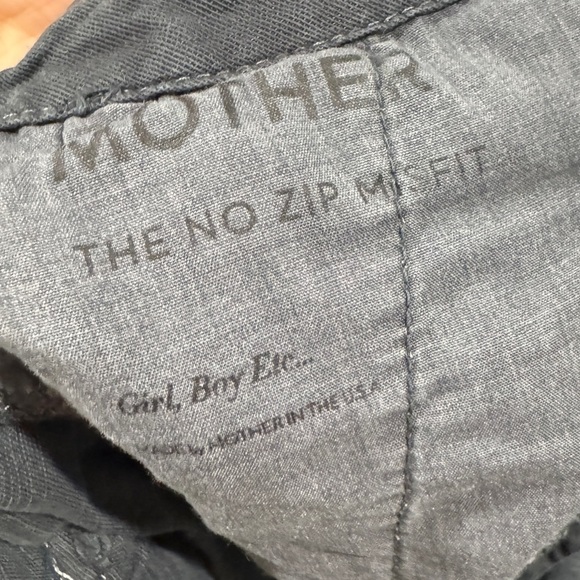 MOTHER The No Zip Misfit Faded Black Wash Girl, Boy Etc. Linen Blend Pants 25 - Picture 14 of 16